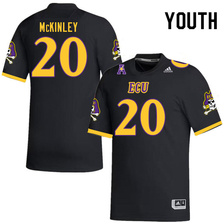 Youth #20 Kamaurri McKinley ECU Pirates College Football Jerseys Stitched-Black